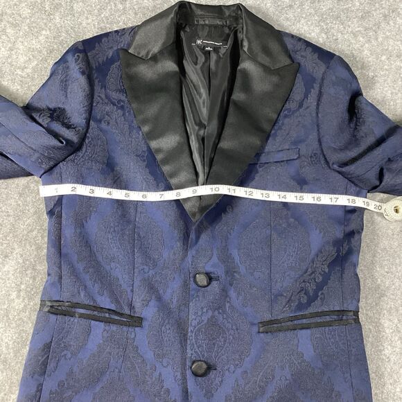INC International Womens Jacquard Two Button Tuxedo Smoking Jacket Satin Small - Picture 12 of 16